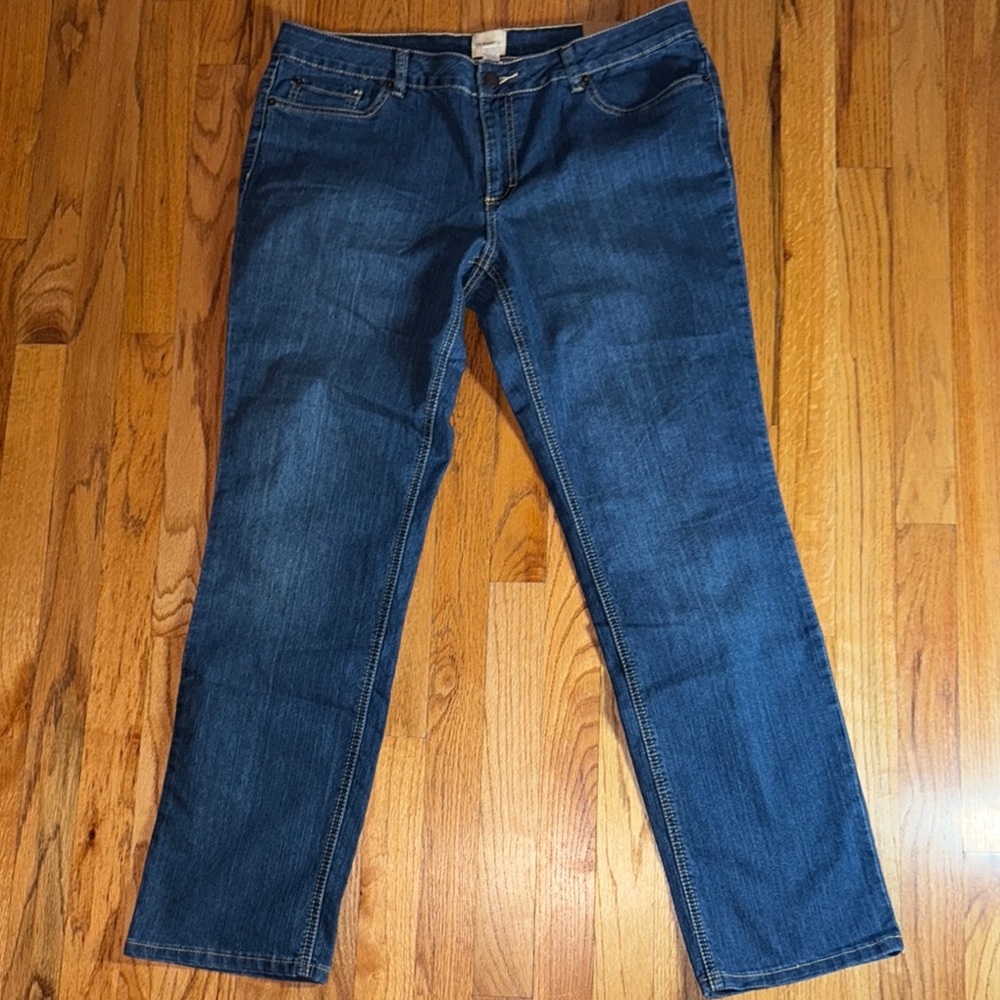 NWT Women's Bass‎ straight leg Blue Jeans. 14 regular